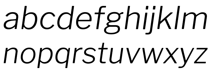 Libre Franklin Light Italic Font LOWERCASE
