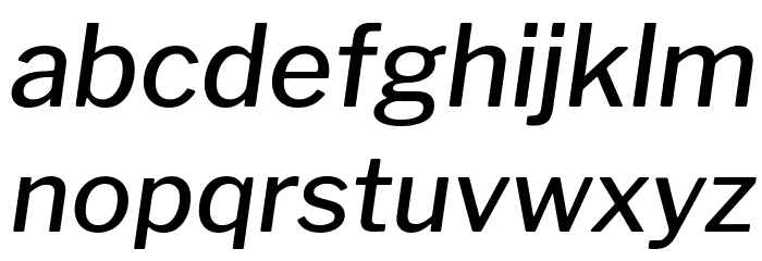 Libre Franklin Medium Italic Font LOWERCASE