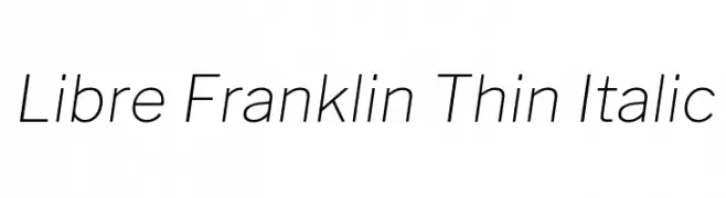 Libre Franklin Thin Italic  les polices de caractères gratuit tlcharger