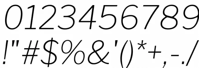 Libre Franklin Thin Italic Font OTHER CHARS