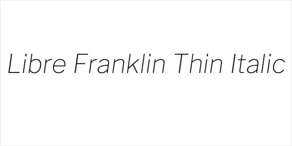 Libre Franklin Thin Italic Logo