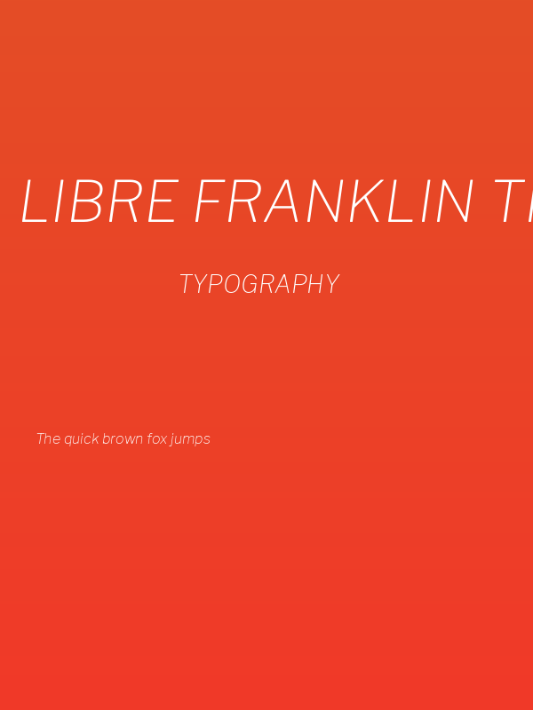Libre Franklin Thin Italic Poster