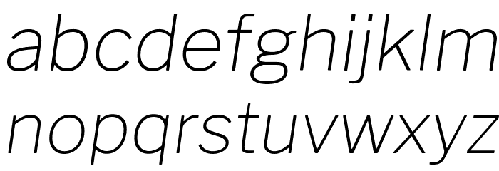 Libre Franklin Thin Italic Font LOWERCASE