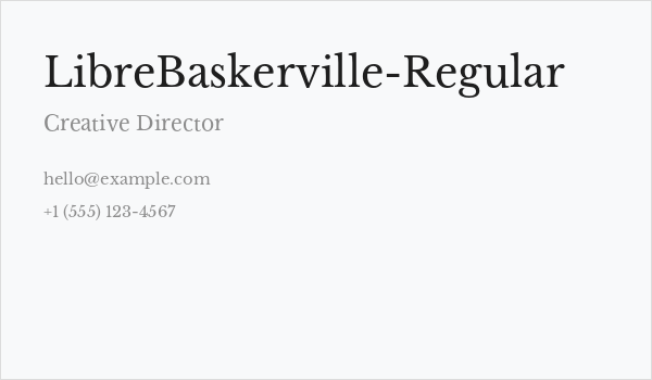 LibreBaskerville-Regular Business Card
