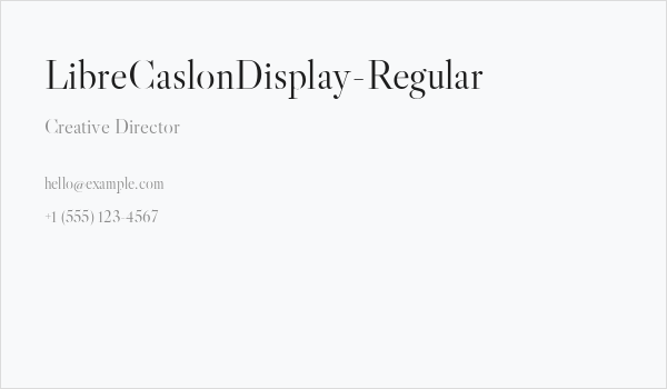 LibreCaslonDisplay-Regular Business Card