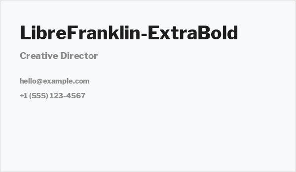 LibreFranklin-ExtraBold Business Card