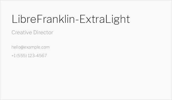 LibreFranklin-ExtraLight Business Card