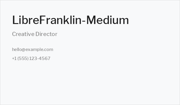 LibreFranklin-Medium Business Card