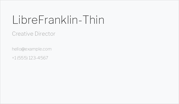 LibreFranklin-Thin Business Card