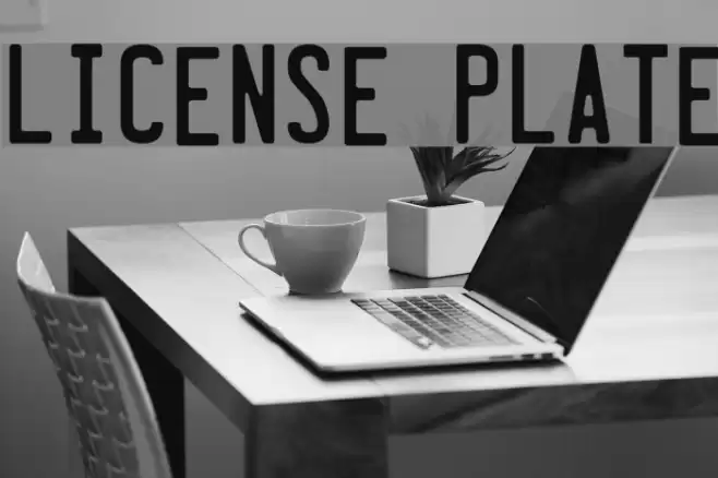 License Plate Font examples
