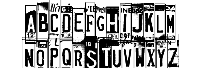 LicensePlates Font LOWERCASE