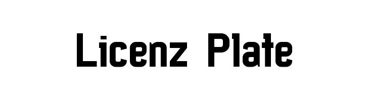 Licenz Plate  Free Fonts Download