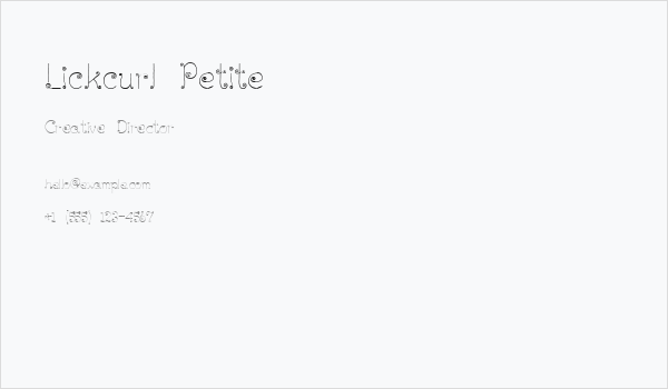 Lickcurl Petite Business Card