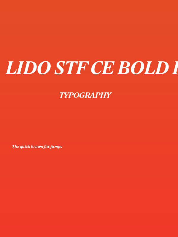 Lido STF CE Bold Italic Poster