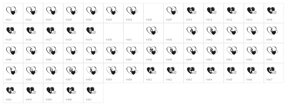 Lieb Mütterlein Character Map