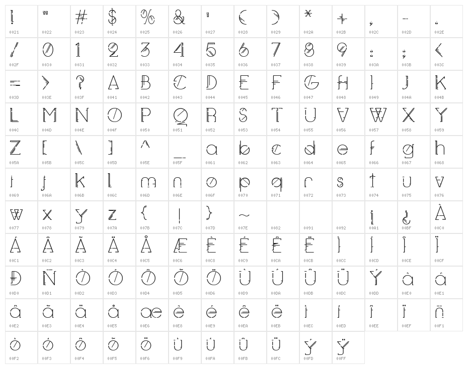 Lieben Font Light Lieben Font Light Character Map