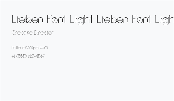 Lieben Font Light Lieben Font Light Business Card