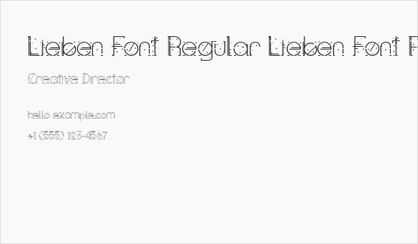 Lieben Font Regular Lieben Font Regular Business Card