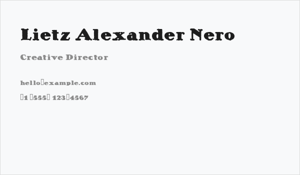 Lietz Alexander Nero Business Card