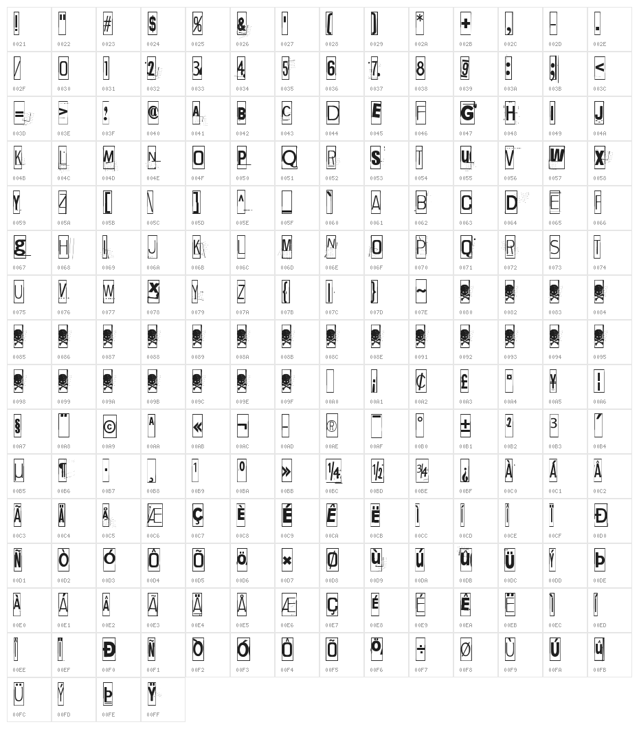 Lievidence Again Character Map