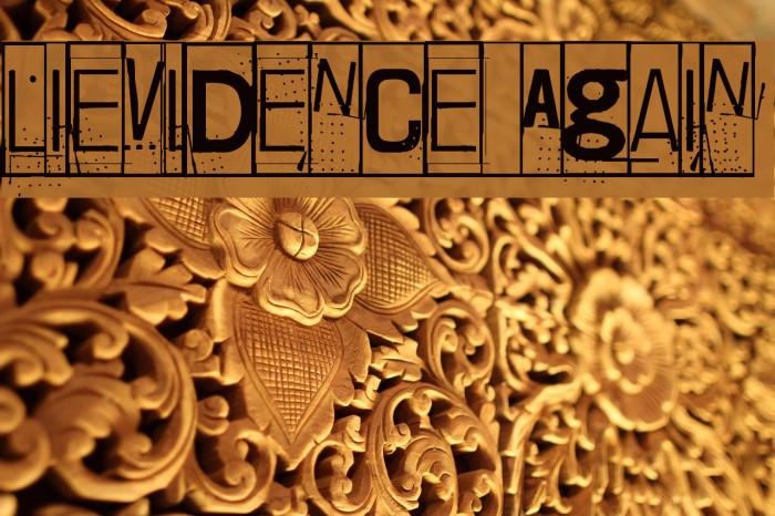 Lievidence Again Шрифта examples