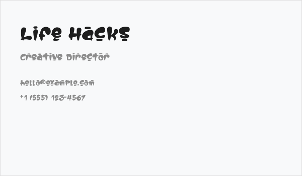 Life Hacks Business Card