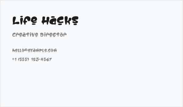 Life Hacks Business Card