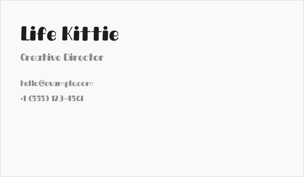 Life Kittie Business Card