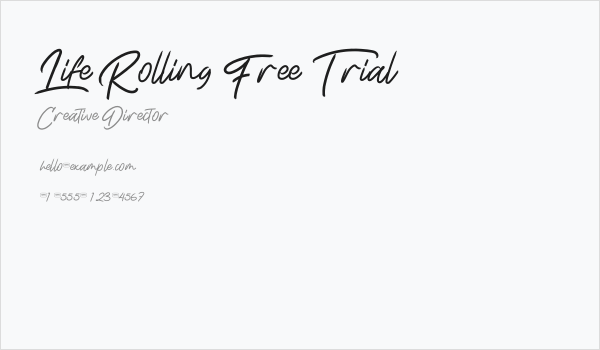 Life Rolling Free Trial Business Card