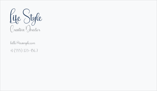 Life Style Business Card
