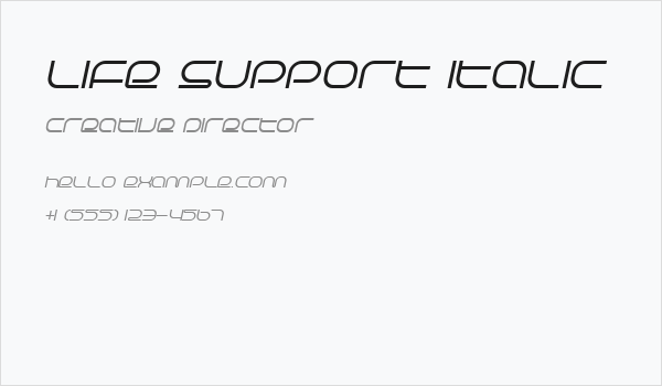 Life Support Italic Business Card