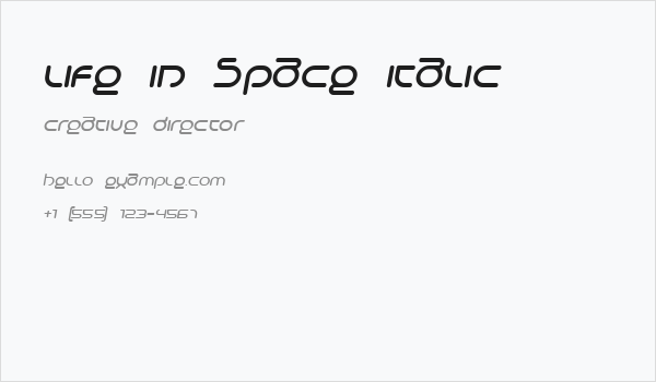 Life in Space Italic Business Card