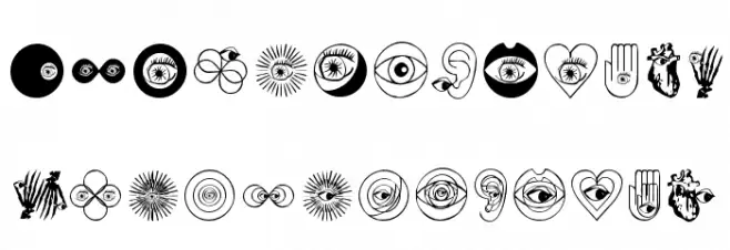 LifeEyecons Шрифта ВЕРХНИЙ