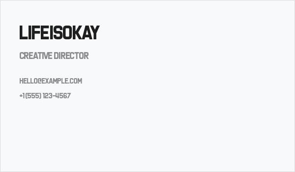 LifeIsOkay Business Card