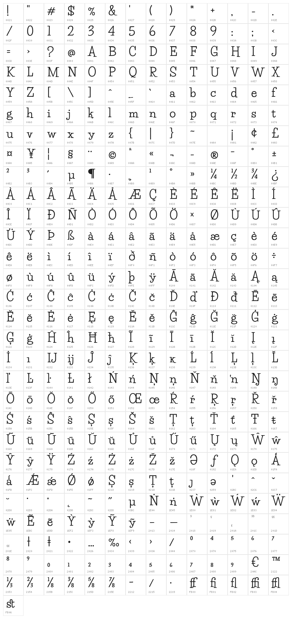 LifeSavers-Bold Character Map