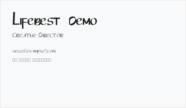 Lifebest  Demo Business Card