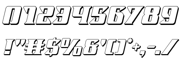 Lifeforce 3D Italic Font OTHER CHARS