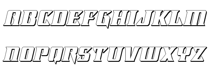 Lifeforce 3D Italic Font LOWERCASE