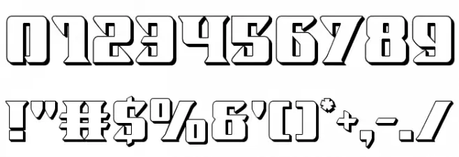 Lifeforce 3D Font OTHER CHARS