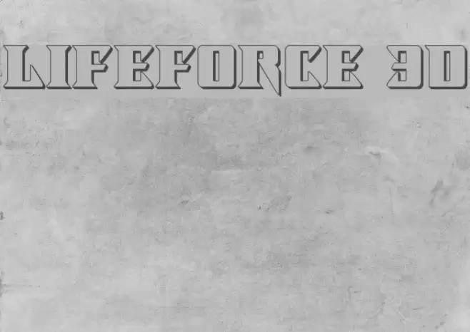 Lifeforce 3D Font examples