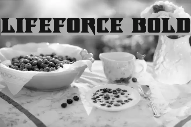 Lifeforce Bold Font examples