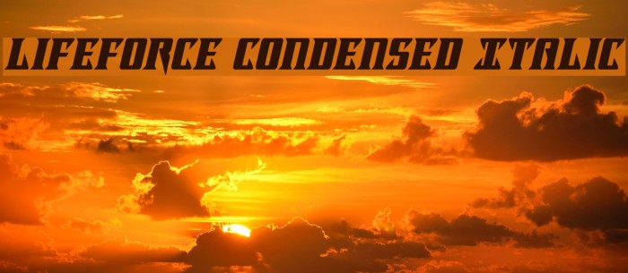 Lifeforce Condensed Italic Example 2