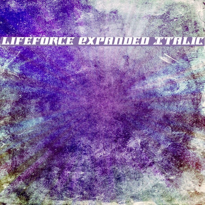 Lifeforce Expanded Italic Font examples