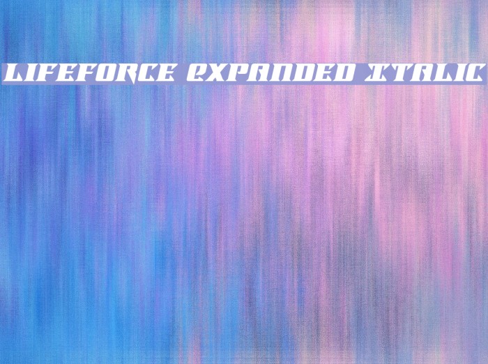 Lifeforce Expanded Italic Font examples