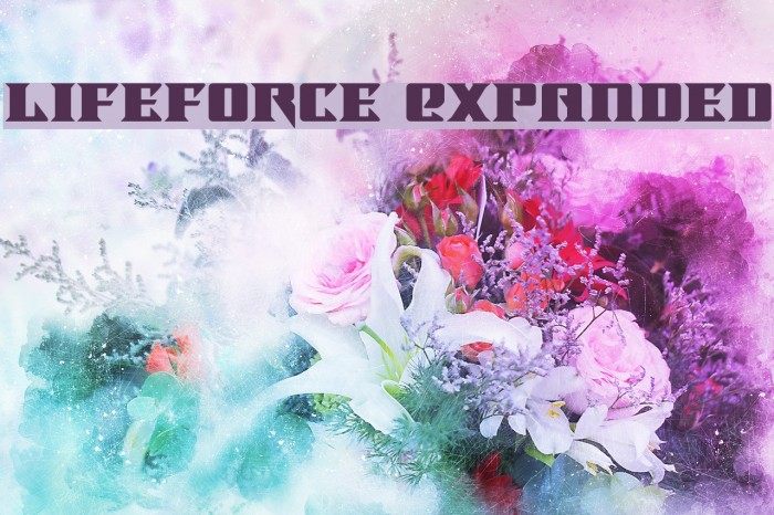 Lifeforce Expanded Font examples