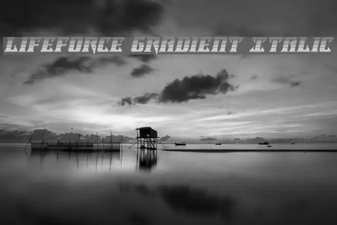 Lifeforce Gradient Italic Font examples