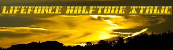Lifeforce Halftone Italic Font examples