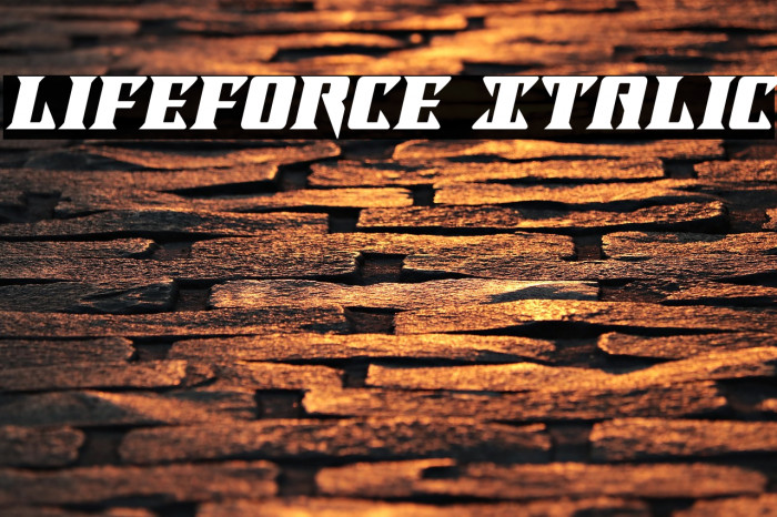 Lifeforce Italic Font examples