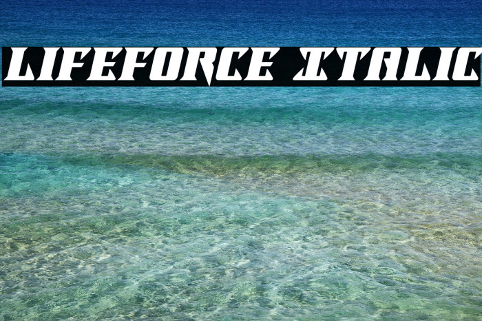 Lifeforce Italic Font examples