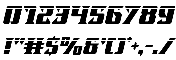 Lifeforce Laser Italic Font OTHER CHARS